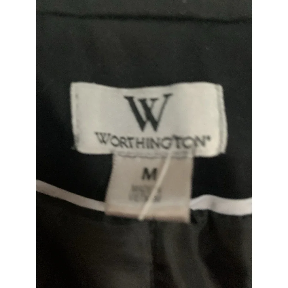 Worthington‎ Womens Medium Short Blazer Open Front Black